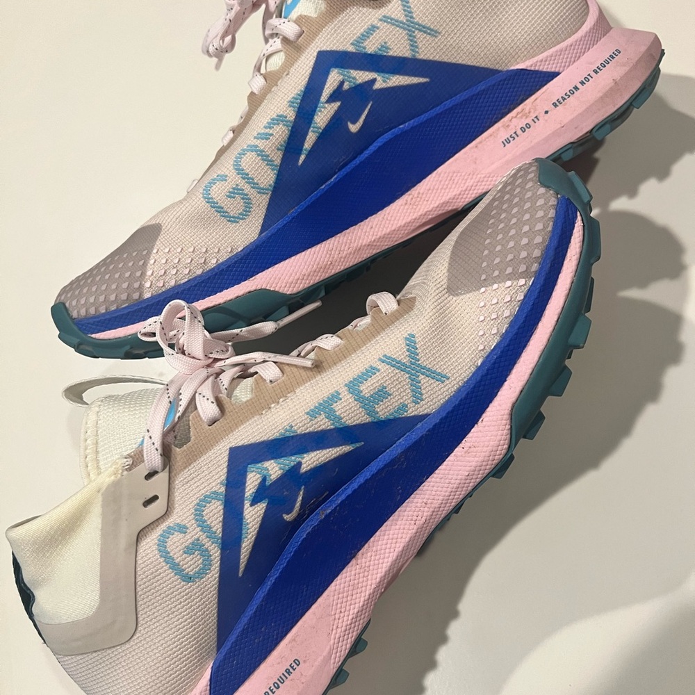 GORE-TEX Pink and Blue Athletic Shoes with Dynamic Design